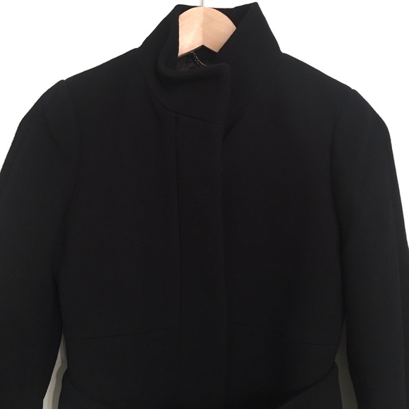 J. Crew NEW Black Double Cloth Funnel Coat Size 00 - Picture 10 of 16